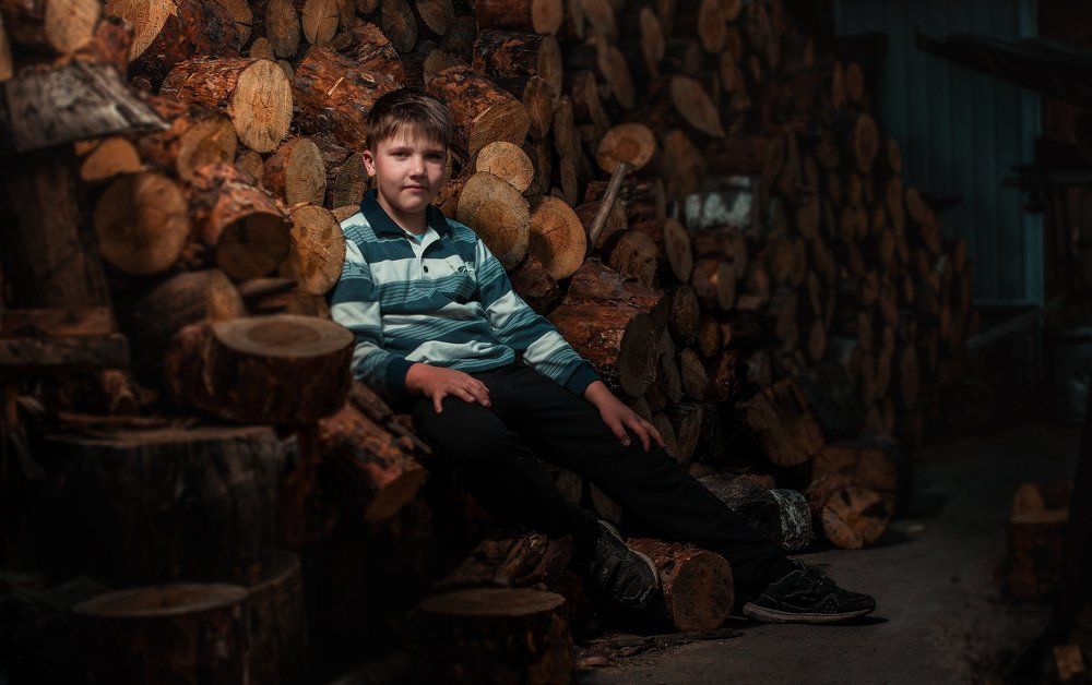 На дровах...