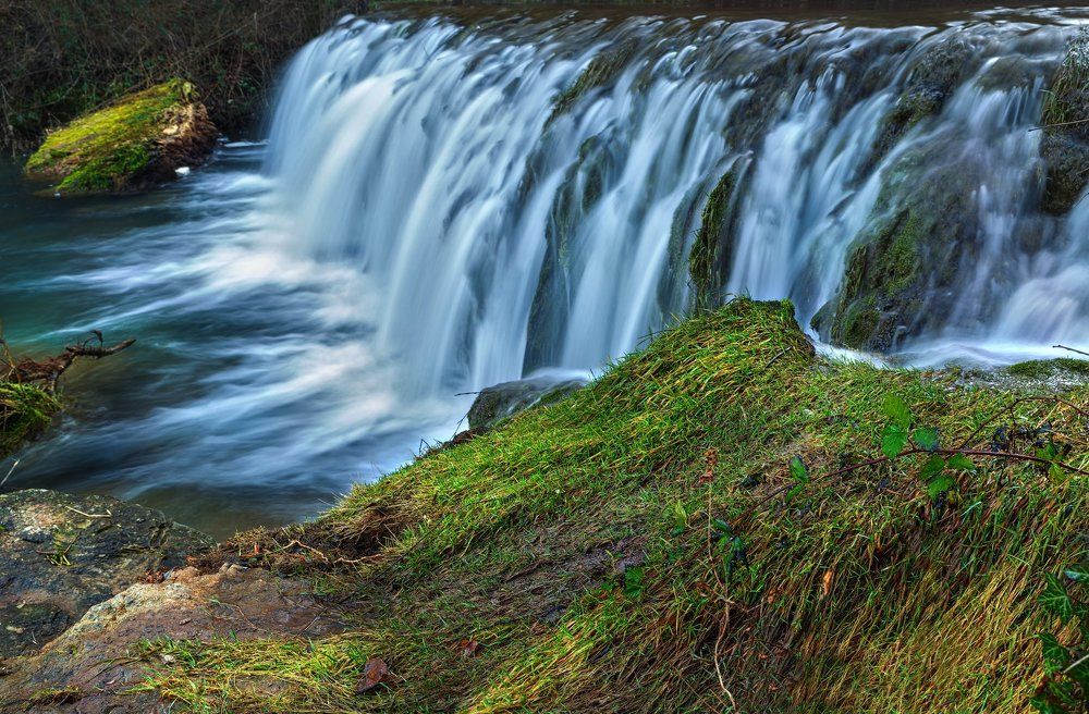 The waterfall of the river handing