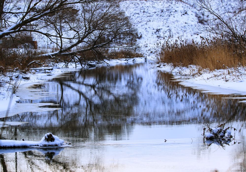 тиха замерзающая река...