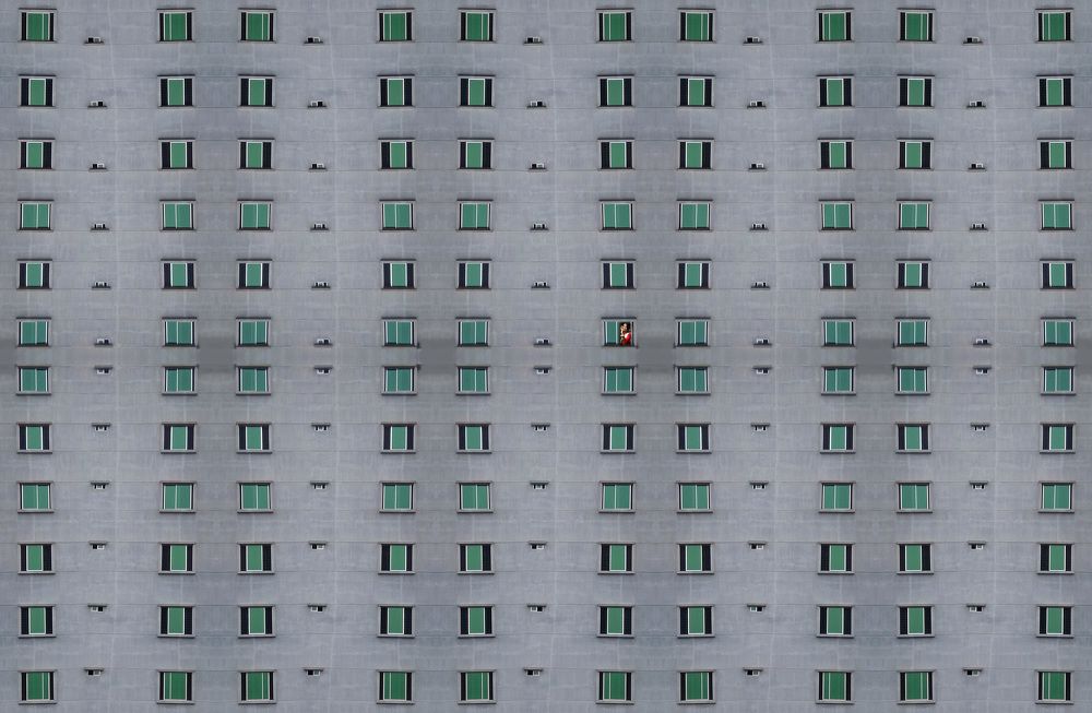 one woman in a frame