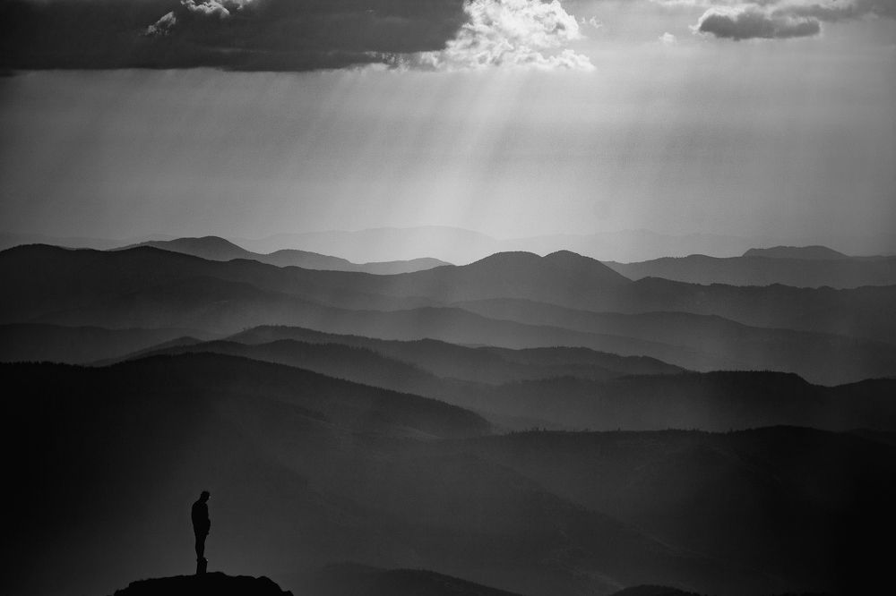 Alone in the mountains...