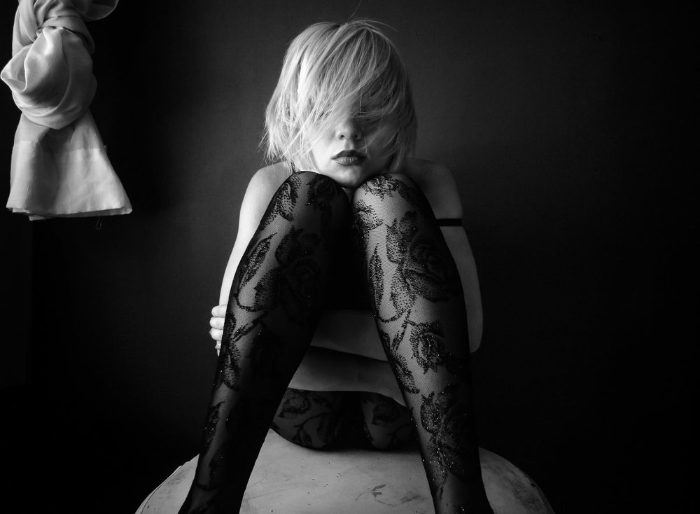 portrait with stockings