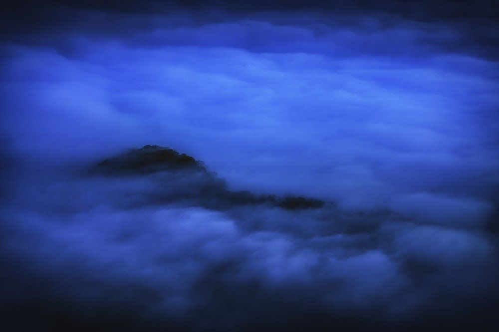 Ночной туман горы Ахун