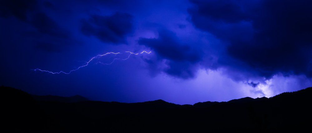 Lightning in the mountains