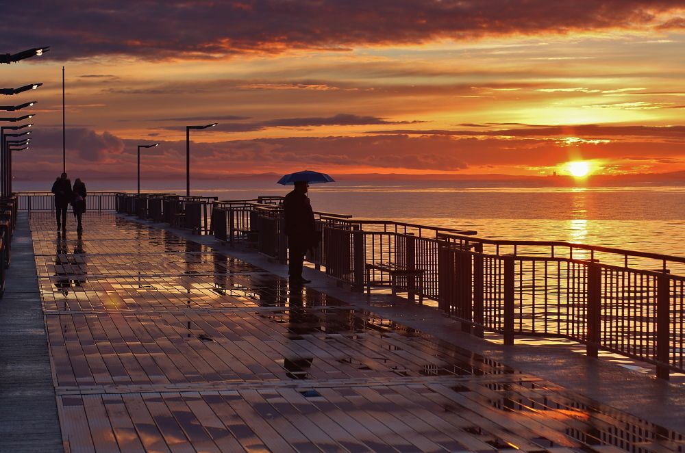 people at the sunset