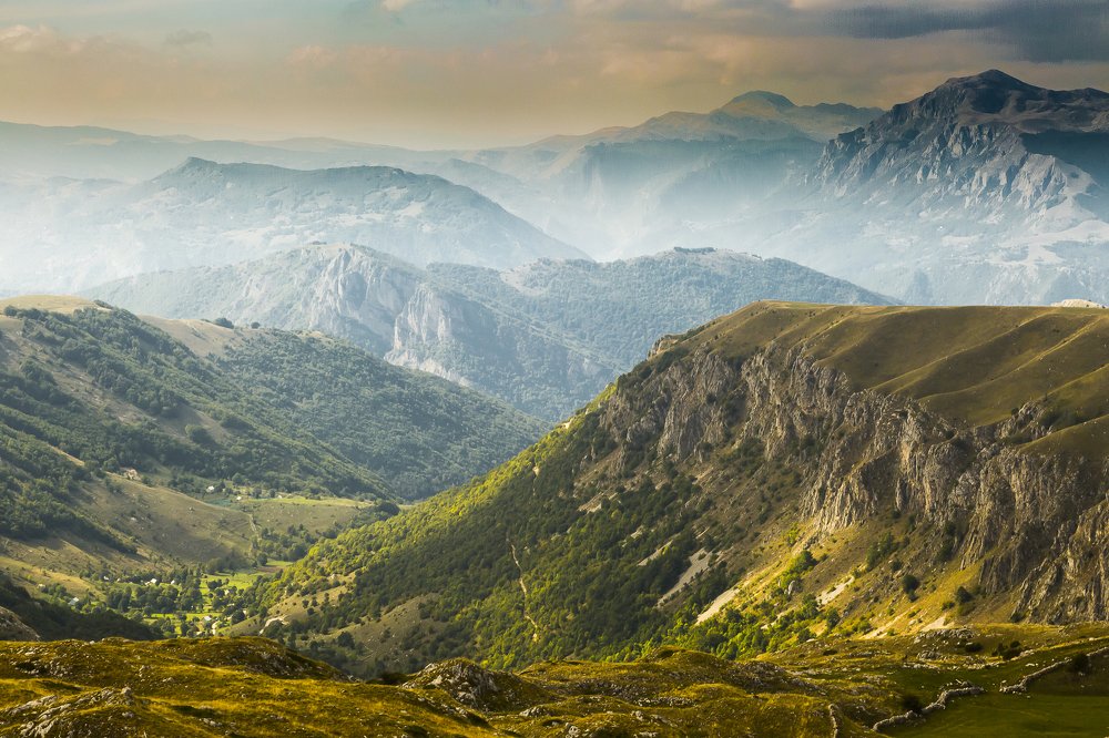 На перевале.