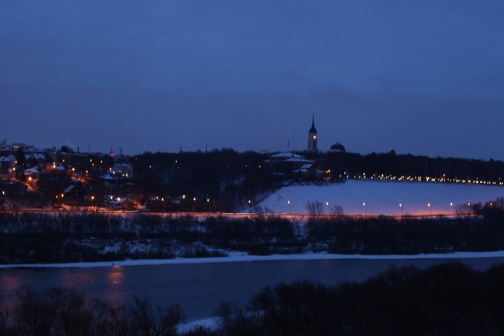 Рассветное небо над Окой и Калугой