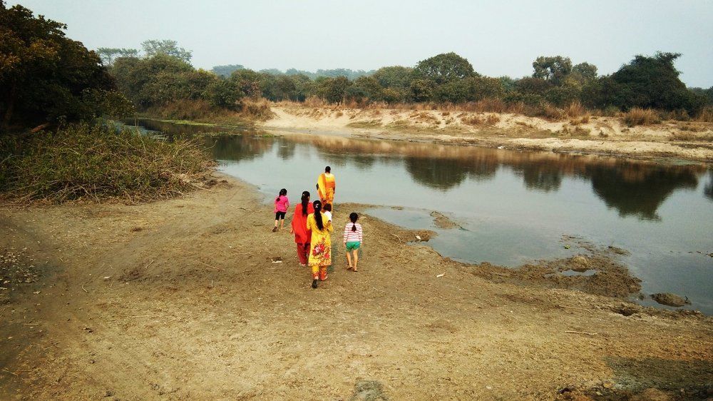 My family at the bank of Gomati River