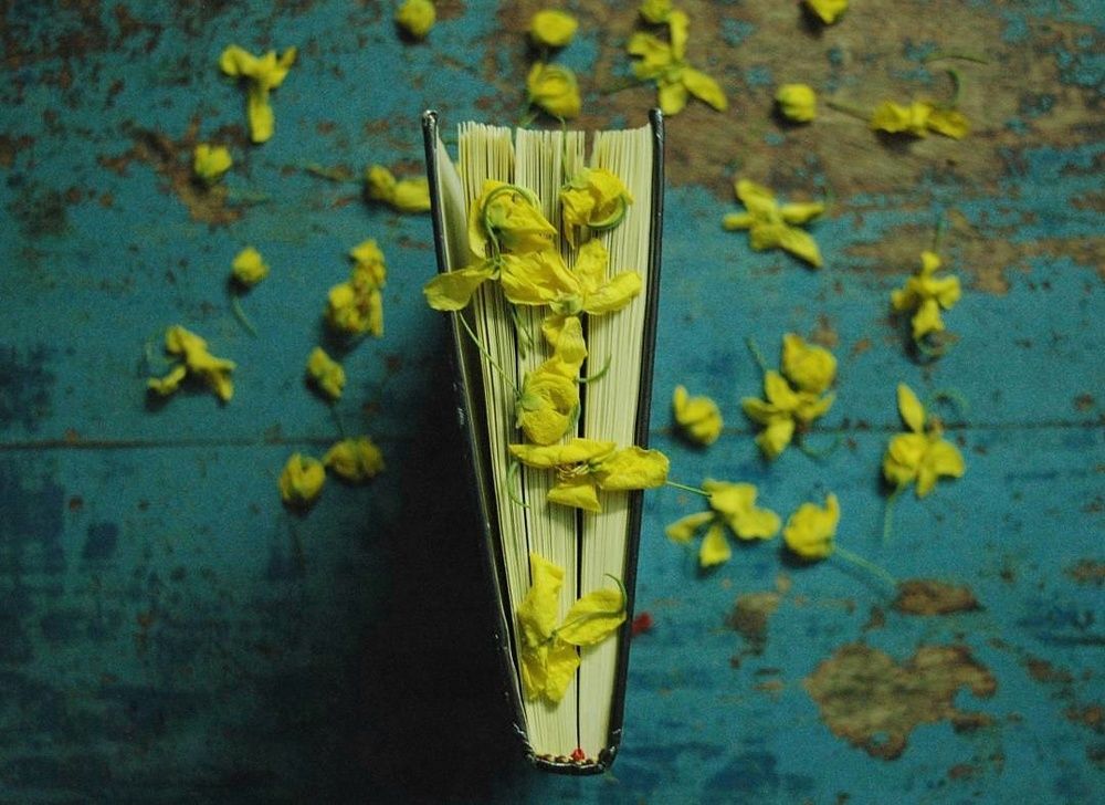 Book and flowers