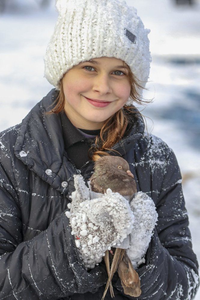 Girl and dove