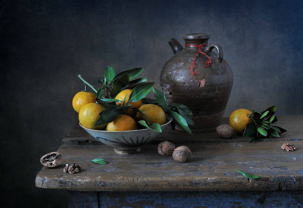 С китайскими мандаринами.