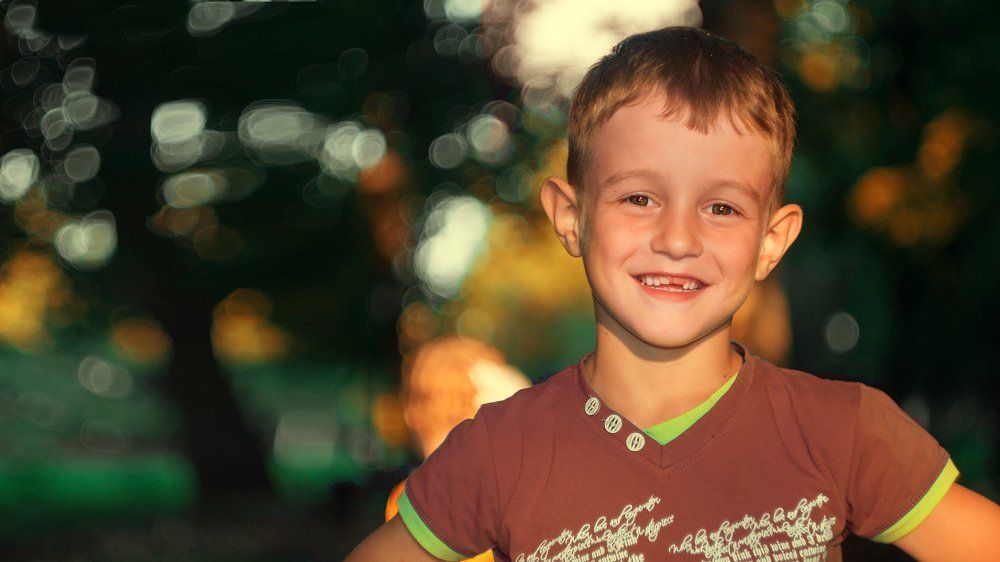 Самая детская улыбка.