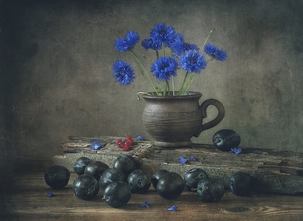 с васильками...