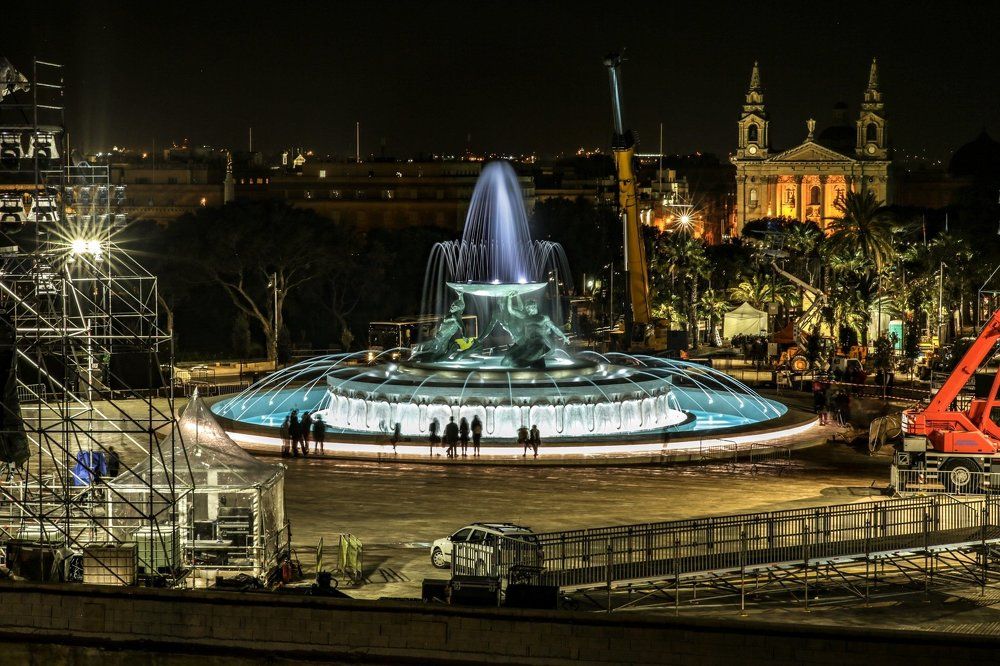 Triton fountain at Valletta city gate