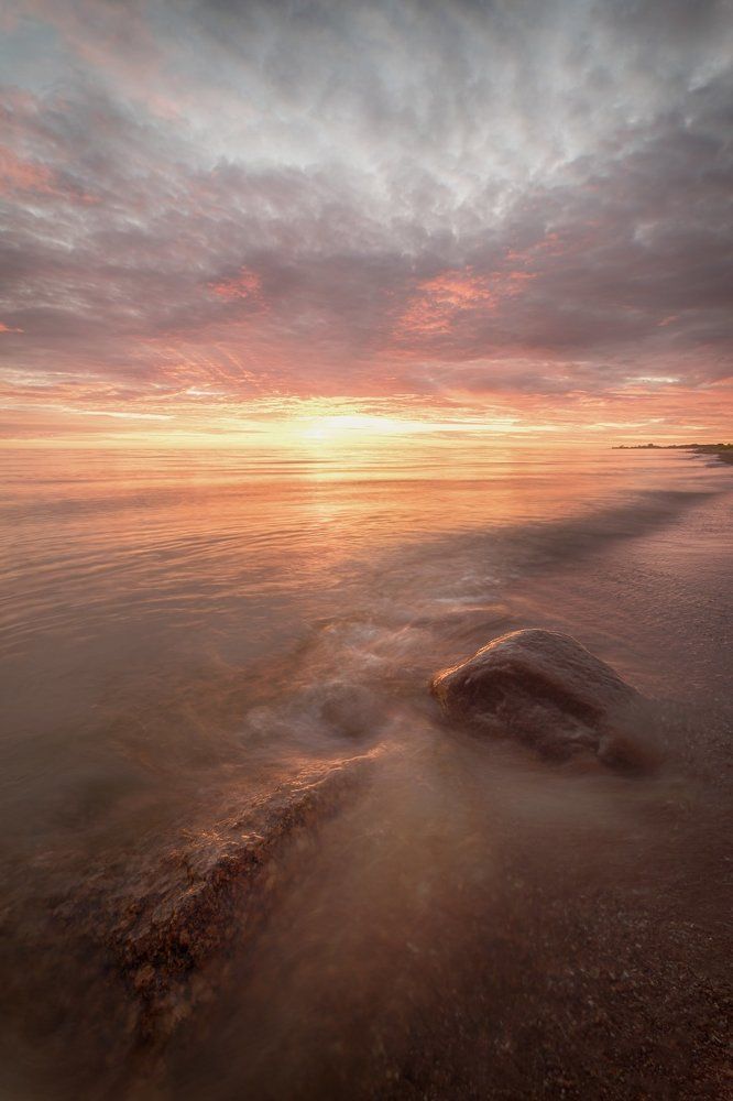Огненный закат на Чудском озере