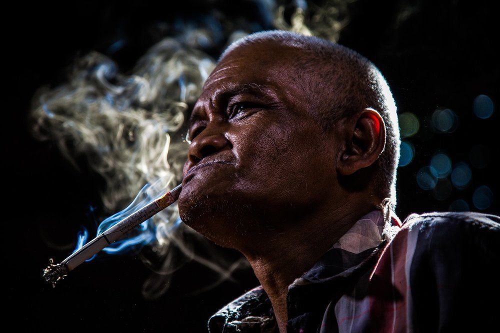 The Old Man with ciger