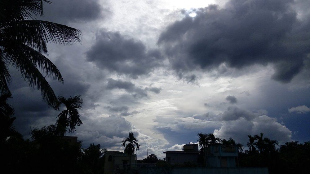 The overcast sky