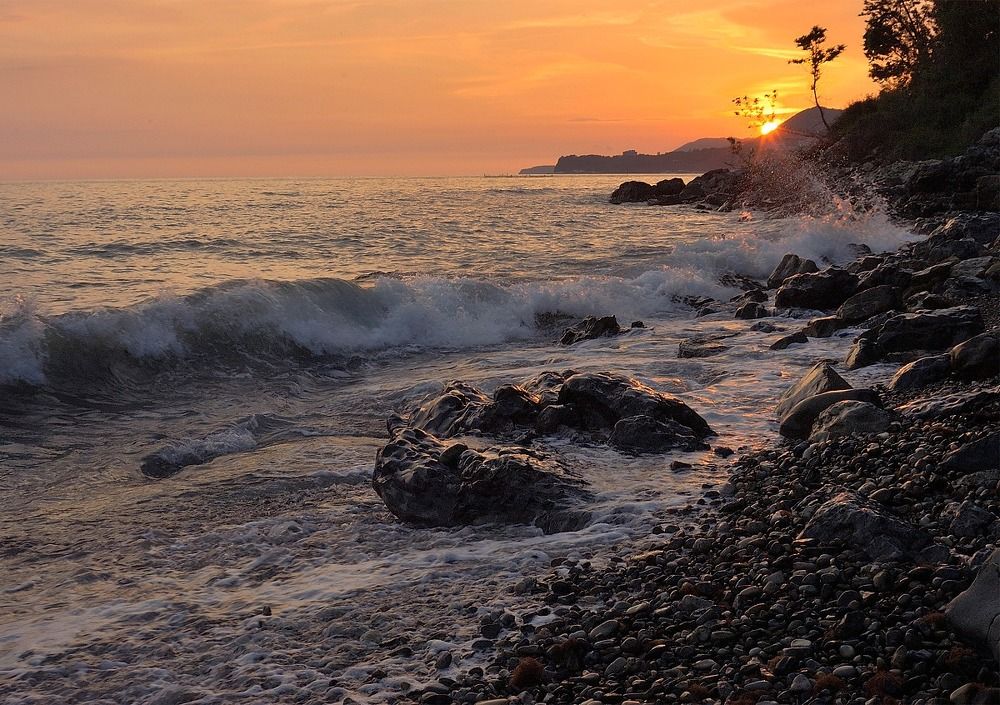 в лучах заката