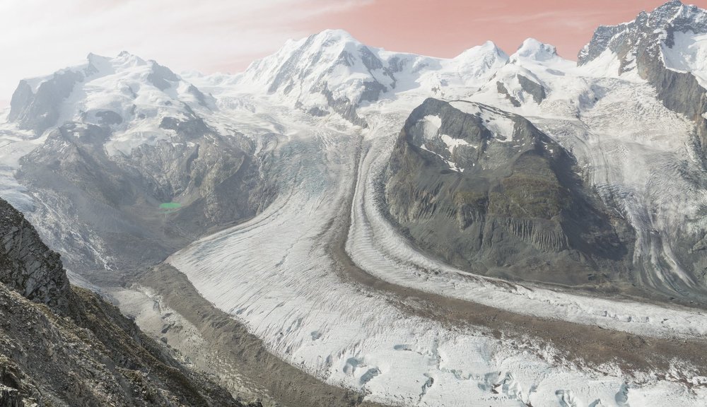 Монте Роза и её хвостатые ледники.