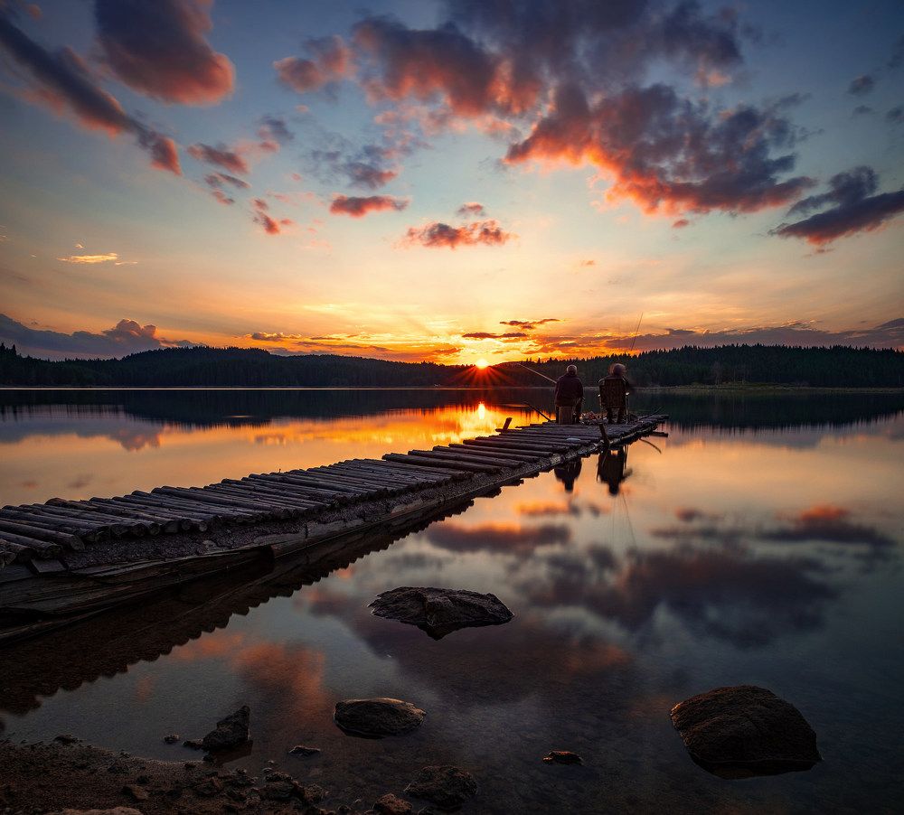 Fishermans and the sunset