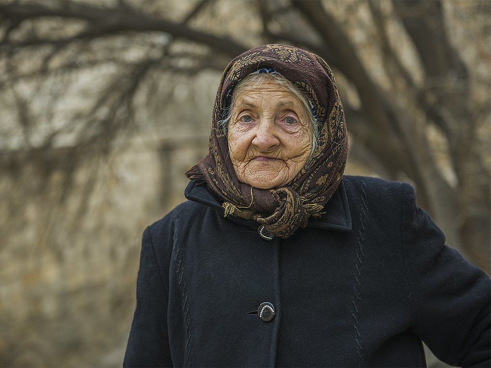 Smiling old woman