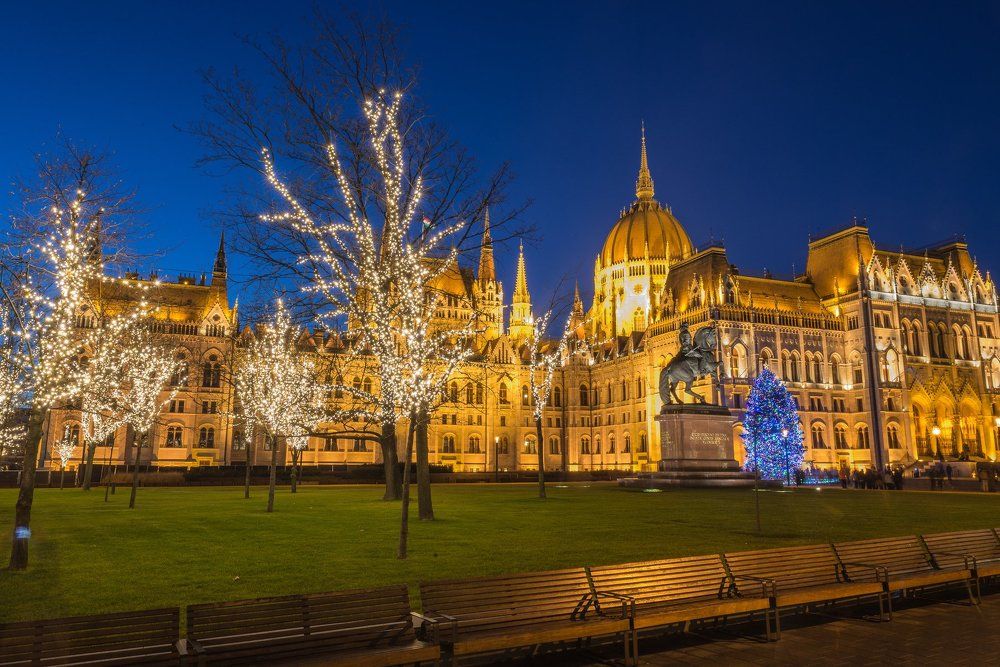 Ночной Будапешт на Рождество