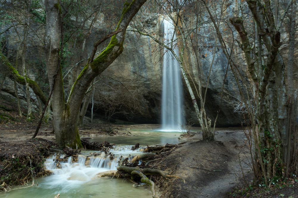 February. Kozyrek Waterfall