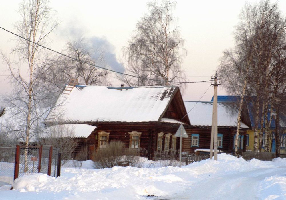 Зимнее утро в деревне
