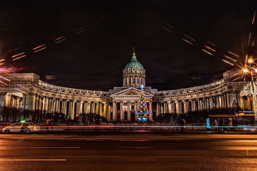 Новогодний Казанский собор. Петербург.