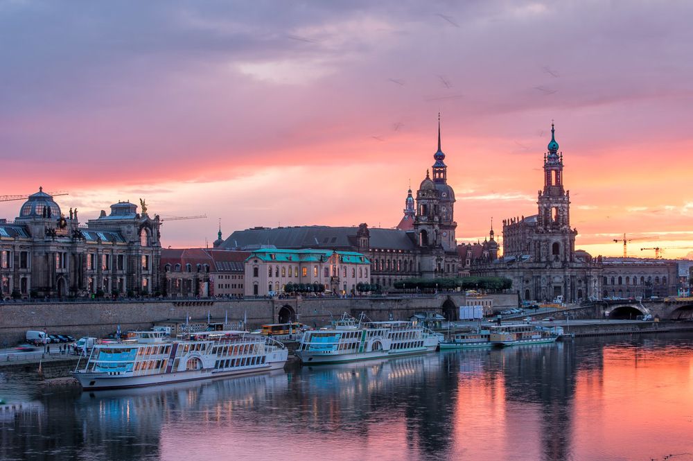 Закат над Эльбой. Дрезден.