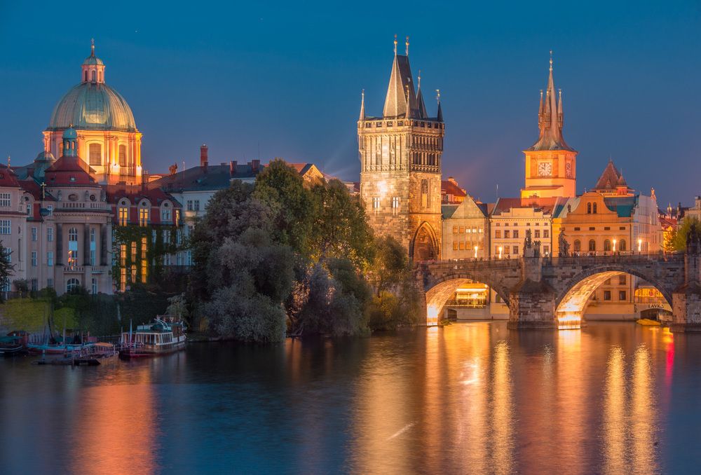 Ночная Прага.