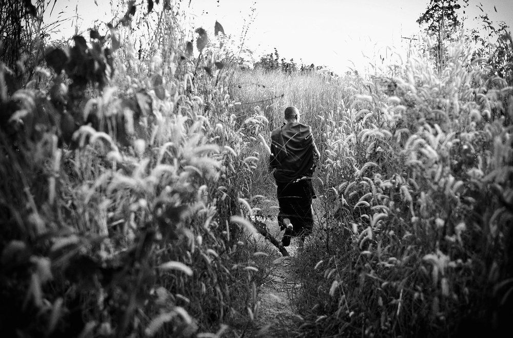 Walking in the morning