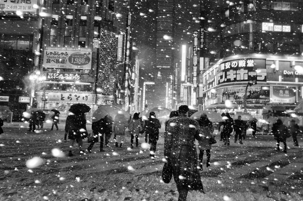 Tokyo snowing