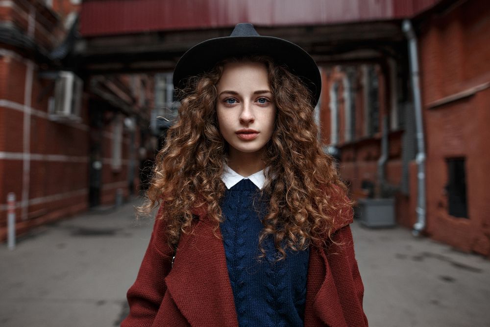 Nastya in the hat