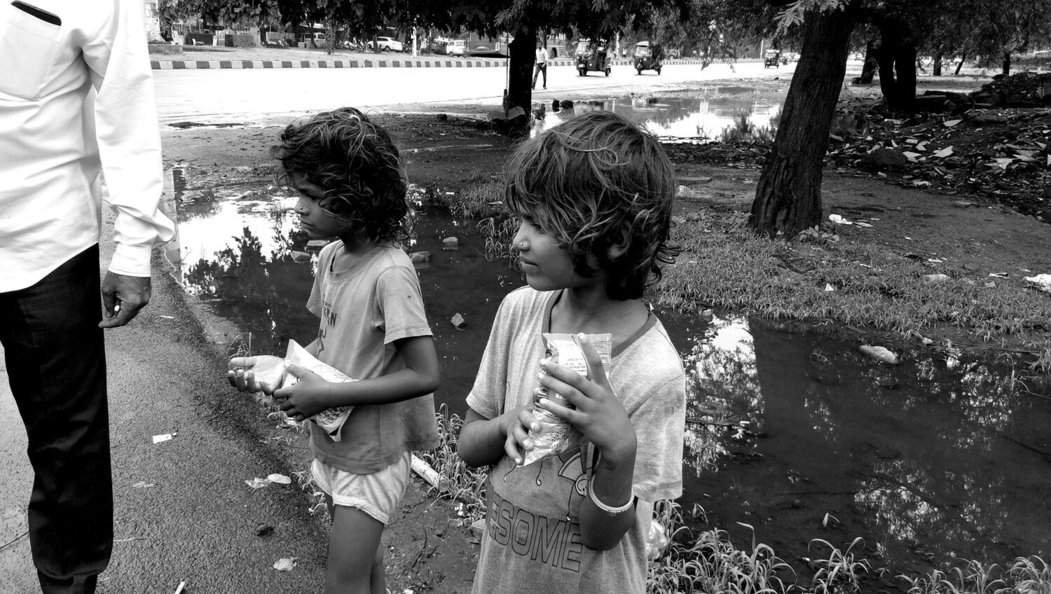 Children waiting for food