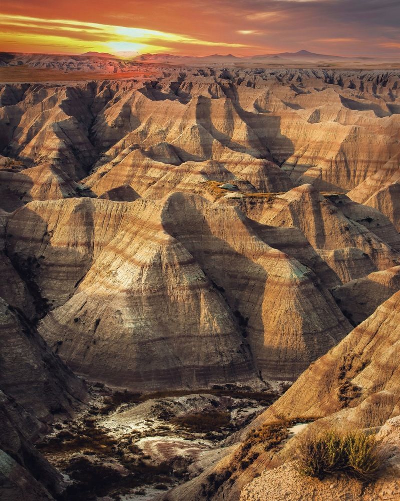 Sunset in Badlands