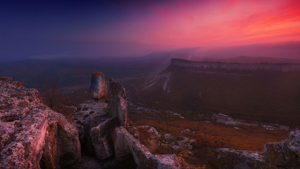 Закат на Тепе-Кермене.
