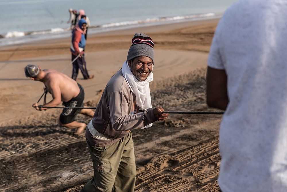 Fisherman's joyful morning.