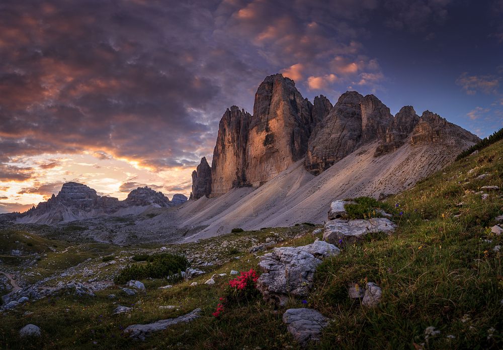 First light on Tre Cime