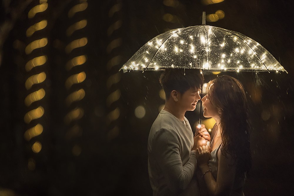Romance in the rain