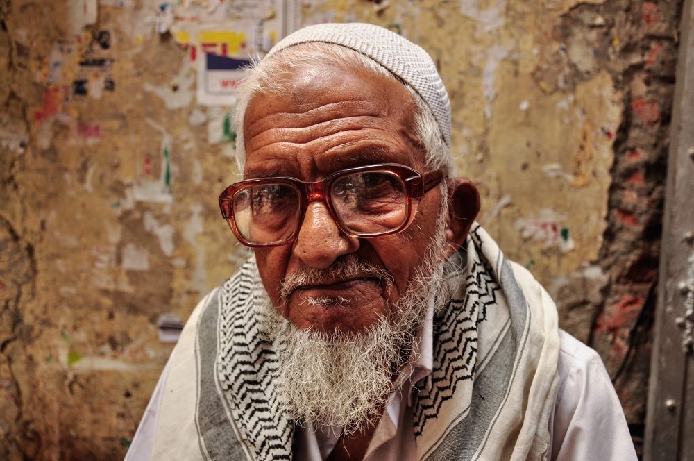 Old man at Chandni chowk.