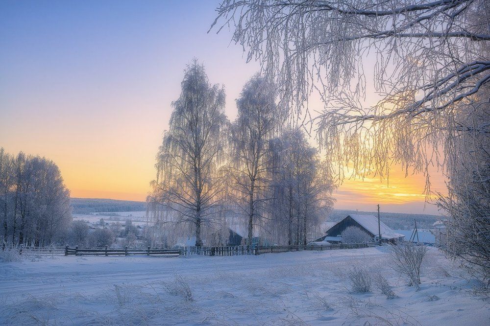 "Зимний вечер в русской глубинке"