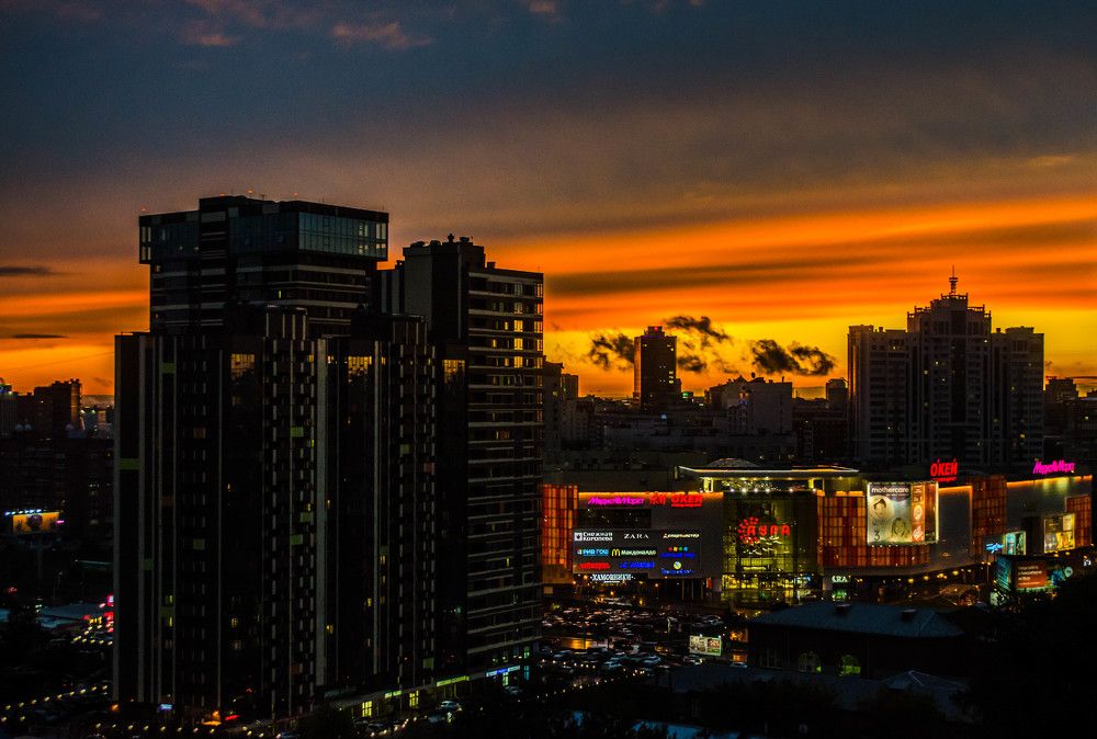 Новосибирск. Шикарные закаты сибирского города