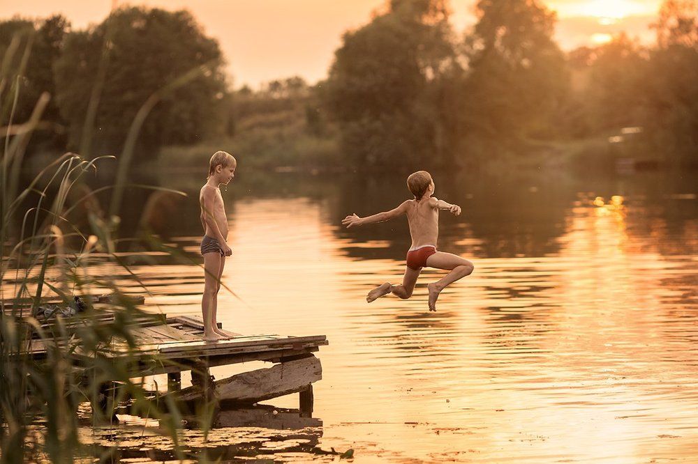 Веселое купание.