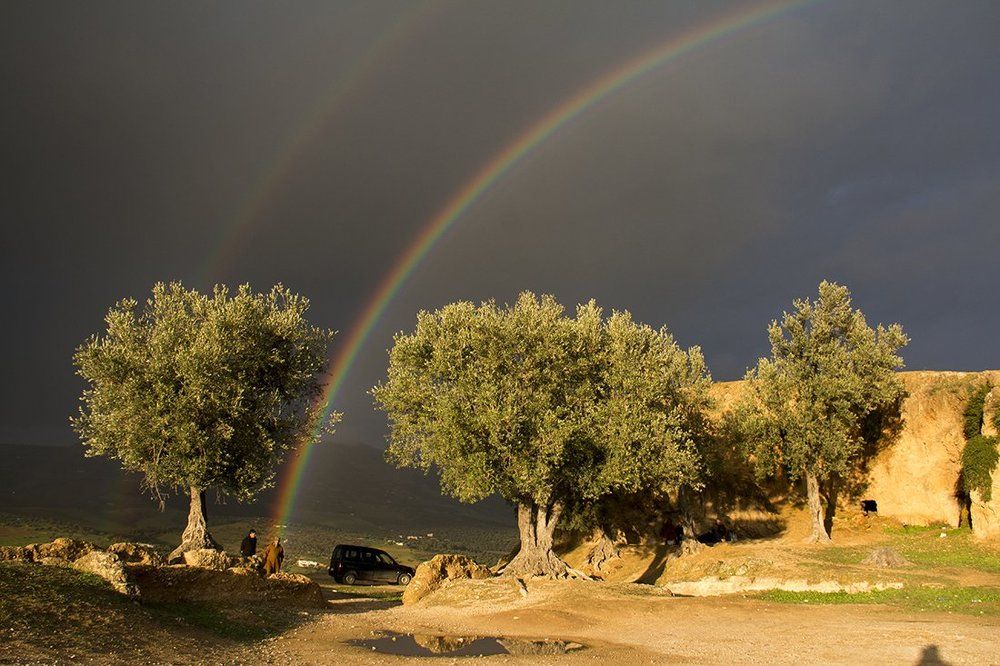 Двойная радуга в городе Фес