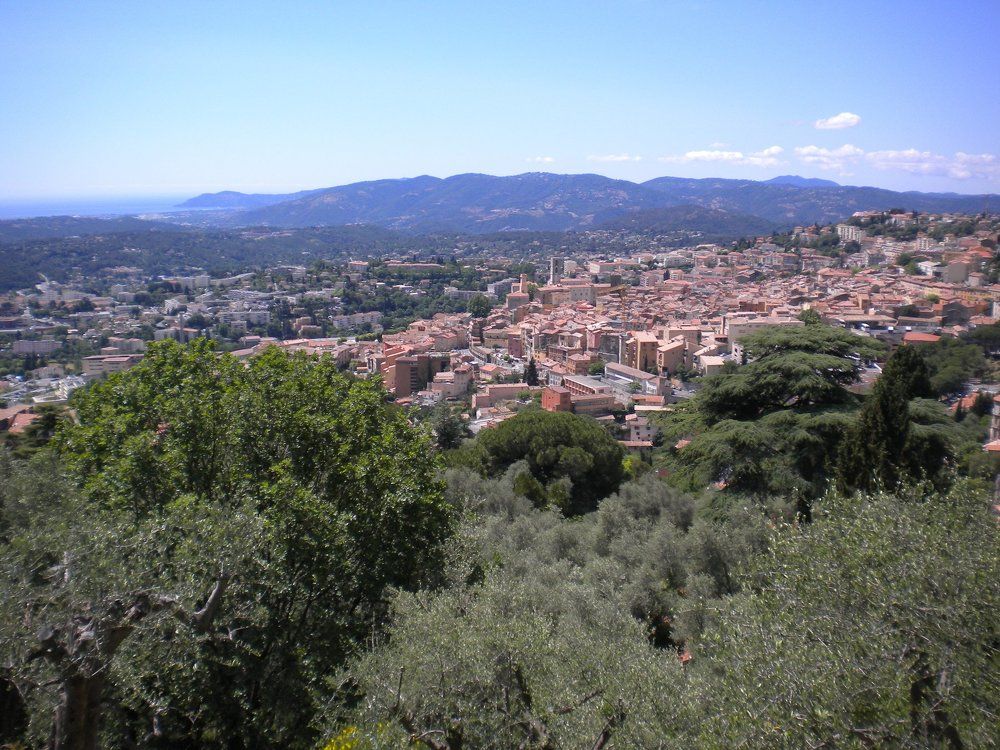 View of the city of perfumers Grasse from the top of the hill