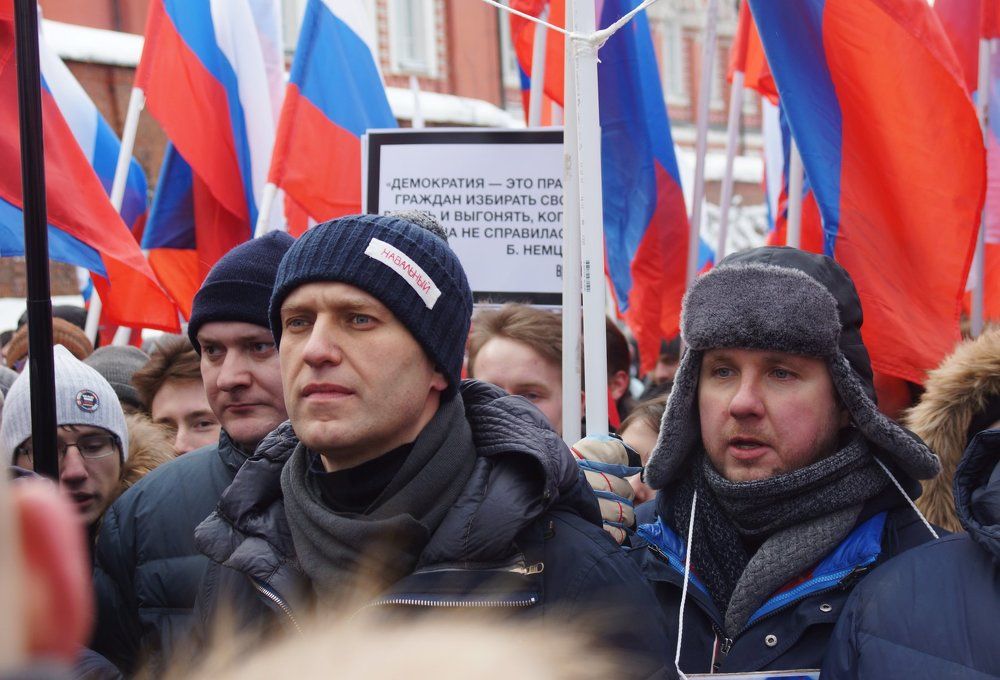 Алексей Навальный на акции памяти Немцова