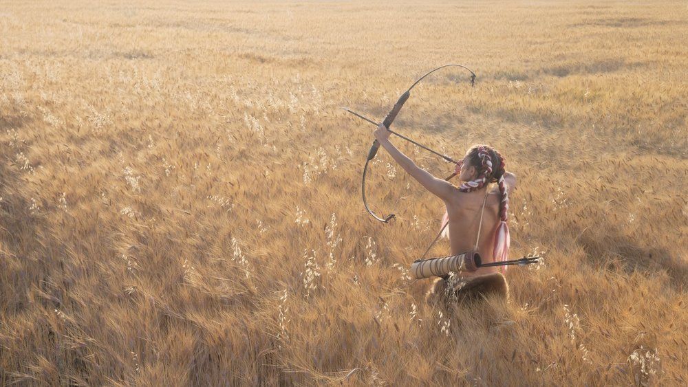 Амазонка в пшеничном поле