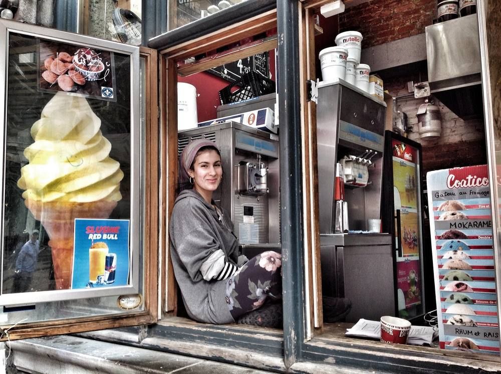 Ice cream saleswoman