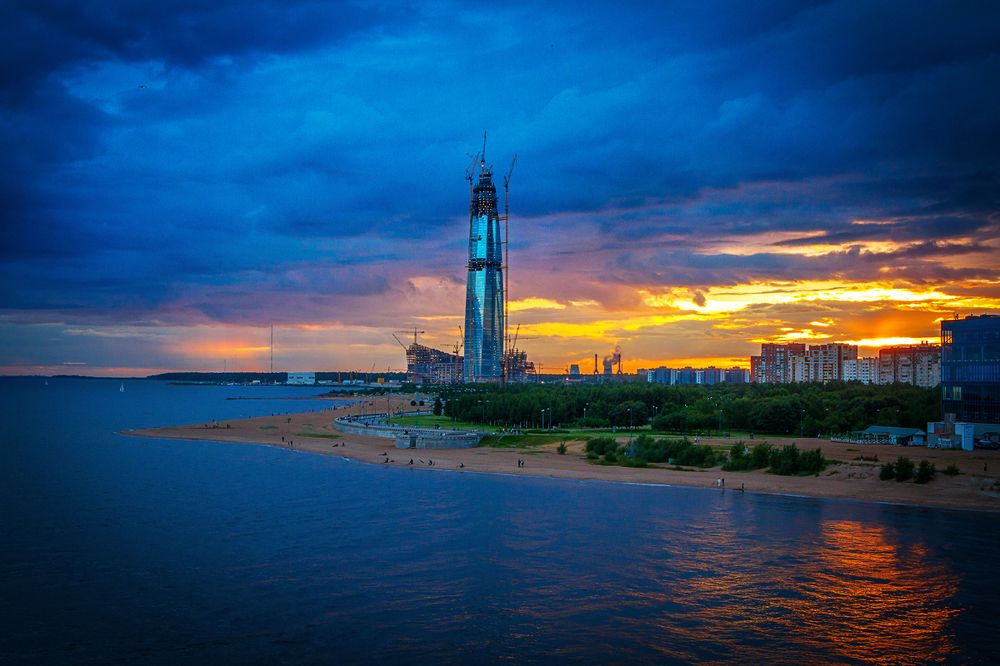 Лахта центр на закате